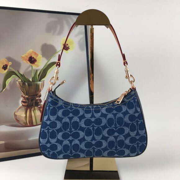 COACH Teri Shoulder Bag Signature Denim Outlet NEW - Picture 4 of 6